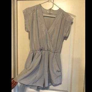 Light blue silk Babaton romper